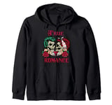 True romance Rock Skull Tattoo Pin Up Rockabilly Zip Hoodie