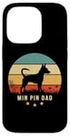 iPhone 14 Pro MIN PIN DAD retro sunset Design with Miniature Pinscher Case