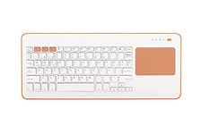 SilverHT Touchpad Wireless KB White + Peach clavier Bluetooth QWERTY Espagnole Pêche, Blanc - Claviers (Sans fil, Bluetooth, Clavier à membrane, QWERTY, Pêche, Blanc)