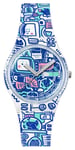 Swatch SO28Z702 Break Free B-BOT (34mm) Blue Patterned Dial Watch