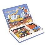 Janod Magnéti'Book Véhicules du Chantier-Jeu Educatif Magnétique 50 Aimants + 18 Modèles-Jouet Enfant en Carton FSC-Développe Dextérité et Imagination-Dès 3 Ans-J02526, J02526, Multicolore