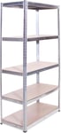 G-Rack Garage Shelving Unit: 180cm x 90cm x 45cm | Single bay, Galvanised 5 Tier