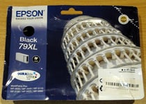 GENUINE EPSON 79XL Black cartridge T7901 TOWER OF PISA ink date 2026 scruffy box