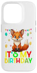 Coque pour iPhone 14 Pro It's my birthday a fox stamping party for girls