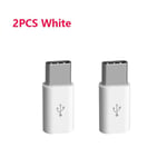 Adaptateur Micro USB femelle vers Type C mâle,2 pièces,pour Xiaomi Mi 8 Redmi Note 7 Huawei P20 Lite Oneplus 6 Samsung S8 Plus S9 Note 9 - Type 2pcs white