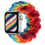 Tasikar Élastique Scrunchies Compatible avec Bracelet Apple Watch 41mm 40mm 38mm 45mm 44mm 42mm, Bracelet Imprimée Femmes pour IWatch Séries 8 7 6 5 4 3 2 1 SE (38mm/40mm/41mm, Arc-en-ciel, L)