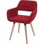 Jamais utilisé] Chaise de salle à manger HHG 428 ii, fauteuil, design rétro des années 50, tissu, rouge pourpre