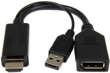 LINK Adaptateur Hdmi Mâle - Displayport 1.2 Femelle avec Connecteur USB 4k pour Pc/