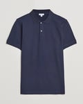 Sunspel Short Sleeve Pique Polo Navy