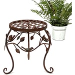 Tabouret de fleur Métal Marron 25 cm Support de fleur 93992 s Colonne de fleur Antique Support de plante Tabouret de plante - Dandibo