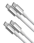 Cable USB C, lot de 2 Cable USB C vers USB C 2.0 en nylon (1m, 60 W), pour iPhone 15/ 15Pro/15Plus/15ProMax, iPad Mini 6/Pro 2021, iPad Air 4, MacBook Pro 2020, Samsung Galaxy S23, Switch.[V1070]