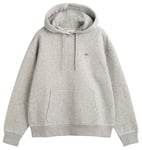 GANT Women's Shield Hoodie Hooded Sweatshirt, Light Grey Mix, XXL