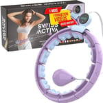 Swiss Activa+ Smart Hula Hoop S6+ Violet/Bleu - 60-112cm Hula Hoop Que ne Tombe jamais - Fitness Hula Hoop avec Poids - Smart Hoola Hoop avec Compteur