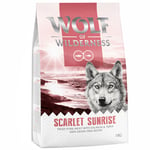 3 + 1 kaupan päälle! 4 x 1 kg Wolf of Wilderness -koiranruokaa - Scarlet Sunrise - lohi & tonnikala