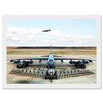 Artery8 Military Air Plane Strategic Bomber Jet B52 Stratofortress Ammo Loadout Artwork Framed Wall Art Print A4