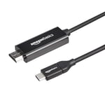Amazon Basics Câble adaptateur USB-C (source) vers HDMI (écran), compatible avec Thunderbolt 3, 4K à 30 Hz, 0.91 m, noir