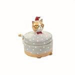 Villa d’Este Home Tivoli Trendy Christmas Cat Bocal, Multicolore, 13,8 x 13,6 x 16 cm