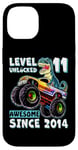 iPhone 14 Level 11 Unlocked T Rex Monster Truck Dinosaur 11th Birthday Case