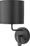 Lampe Murale LED Avec Liseuse en Noir Chambre Salon Lampe Pasa E27