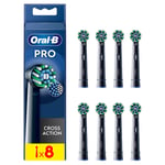 Oral-B Pro Cross Action Replacement Toothbrush Heads Black - Pack of 8 