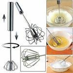 Hand Press Whisk Turbo Auto Rotating Mixer Cream Blender Beater Stainless Steel