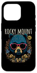 Coque pour iPhone 16 Pro Rocky Mount NC Fun Ours portant des lunettes Motif fleurs