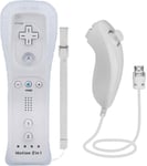 2En1 Manette De Wii Avec Manette Nunchuck,Contrôleur De Wii Télécommande Controller De Wii Remote Motion Plus Intégré Avec Contrôl