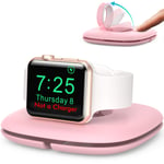 AhaStyle Pop-up Charger Stand Dock for iWatch [Charger Not included], Foldable Charging Holder Organizer [Cable Management ] Compatible with Apple Watch Series SE 7/6/5/4/3/2/1 (Pink)
