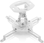 Universel Support Plafond Pour Vidéoprojecteur - Inclinable +-15° Pivote À 360° Charge Jusqu`À 13,5Kg Conduit De Câble - Blanc[YIN145164]