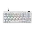 Logitech G PRO X TKL RAPID Tenkeyless Wired Gaming Keyboard With Magnetic Analog Switches, Rapid Trigger Mode, Adjustable Actuation, and Customisable RGB Lighting, QWERTY UK English Layout - White