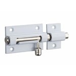 Thirard - Verrou pour porte de meuble targette laiton laqué blanc 50 mm