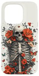 iPhone 15 Pro Skeleton Ribcage Anatomy with Flowers Butterflies Case