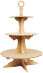 Country Love Crafts 3-Tier Cakestand Wooden Craft Blank, Light Brown