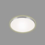 BRILONER - Plafonnier LED avec lumière indirecte, couleur de lumière blanc chaud, 18 watts, 1850 lumens, lampe LED, plafonnier LED, lampe de chambre à coucher, 35,5x6,5 cm, couleur aluminium