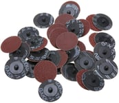 40pcs 50mm 24/60/120/240 Grit Roll Lock Disques Ponçage R Type Pads Abrasif de Sablage(Q227)