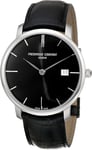 Frédérique Constant Black Mens Analogue Watch Slimline FC-306G4S6