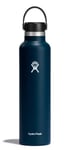 HYDRO FLASK - Water Bottle 709 ml (24 oz) - Vacuum Insulated Stainless Steel Water Bottle with Leak Proof Flex Cap and Powder Coat - BPA-Free - Standard Mouth - Indigo