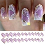 Simple False Nails French Nail Tips Fashion Press on Nails  Women Girls