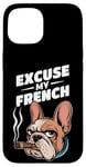 Coque pour iPhone 15 Bulldog français Excuse My Frenchie Vintage Bulldog Lover