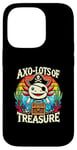 Coque pour iPhone 14 Pro Costume de pirate au trésor d'axolotl fantaisiste