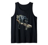 Panther Drawing Wildlife Motif Nature Artwork Panther Lover Tank Top