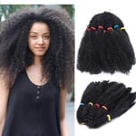 Afro Twist Hairpiece Afro Kinky Bulk Hair Braiding - [Dark Black] - 43cm Curly 