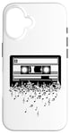 Coque pour iPhone 16 Cassette art musique cassette art rétro vintage musique