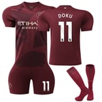 Manchester City Borta Fotbollströja Barn 2024-2025 Kit Nr 11 Doku 28