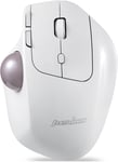 Souris Trackball Ergonomique Sans Fil 2.4 GHz et Bluetooth, Angle Ajustable, 2 Niveaux DPI, Blanc