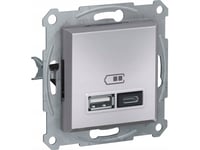 Schneidere Usb-Ladeuttak Schneider Asfora Eph2700362 Innfelt A+C 2,4A Uten Stålramme