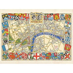 Artery8 1947 Pictorial Map London Royal Wedding Picture Map Unframed Wall Art Print Poster Home Decor Premium