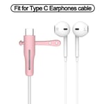 Organisateur De Câbles Pour Samsung,Support De Chargeur,Attaches,Clip Enrouleur De Câble Pour Écouteurs,Protection De Câble - Type Tc Earphone-Pink