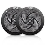 Pyle Paire d'enceintes Marines – 13,2 cm – Profil Bas – Style Fin – Étanche – Système Audio stéréo extérieur résistant aux intempéries avec Puissance de 180 W – 1 Paire en Noir (PLMRS5B)