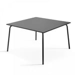 Table de jardin carrée en métal anthracite Palavas  Oviala